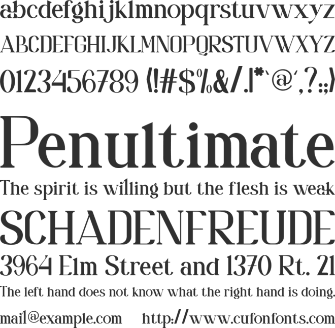 Veldapino font preview