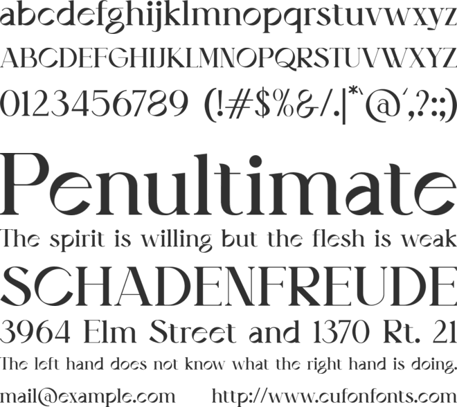Airy Restoration font preview