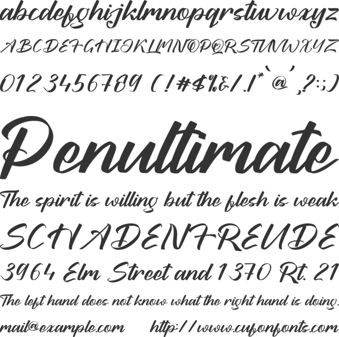 Brilians Akshend font preview