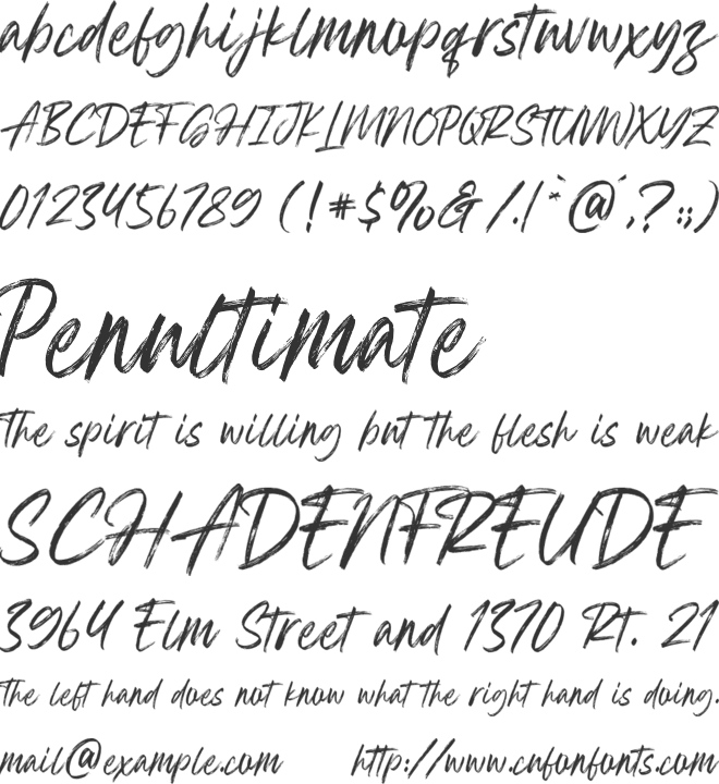 Misellya font preview