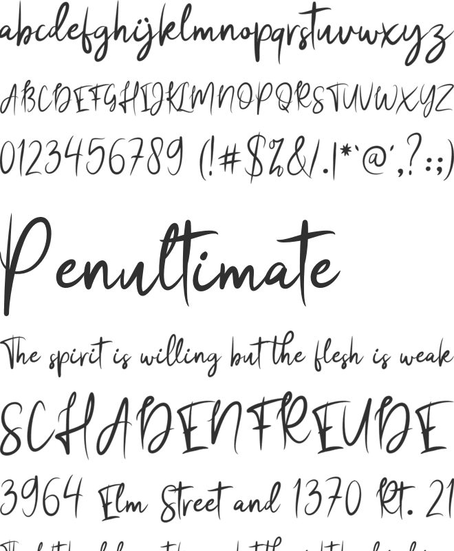 Themystory font preview