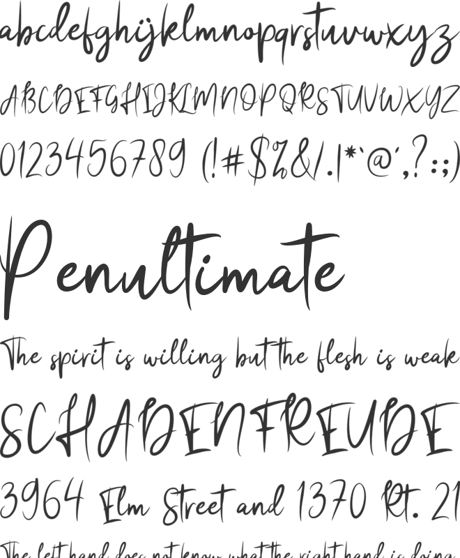 Themystory font preview