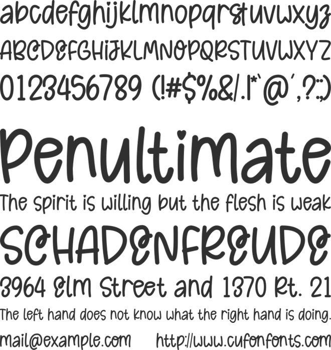 School Lovers font preview