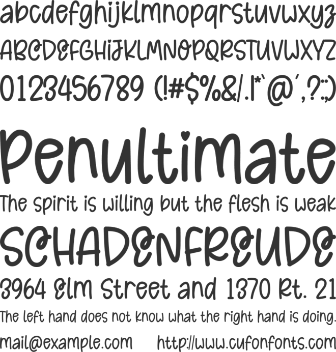 School Lovers font preview