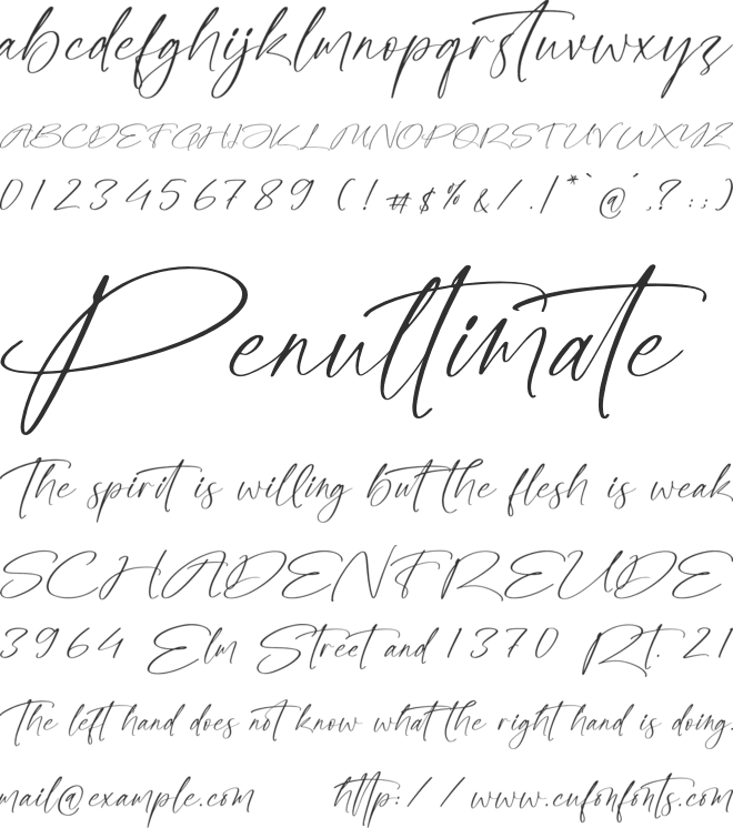 Emeython font preview