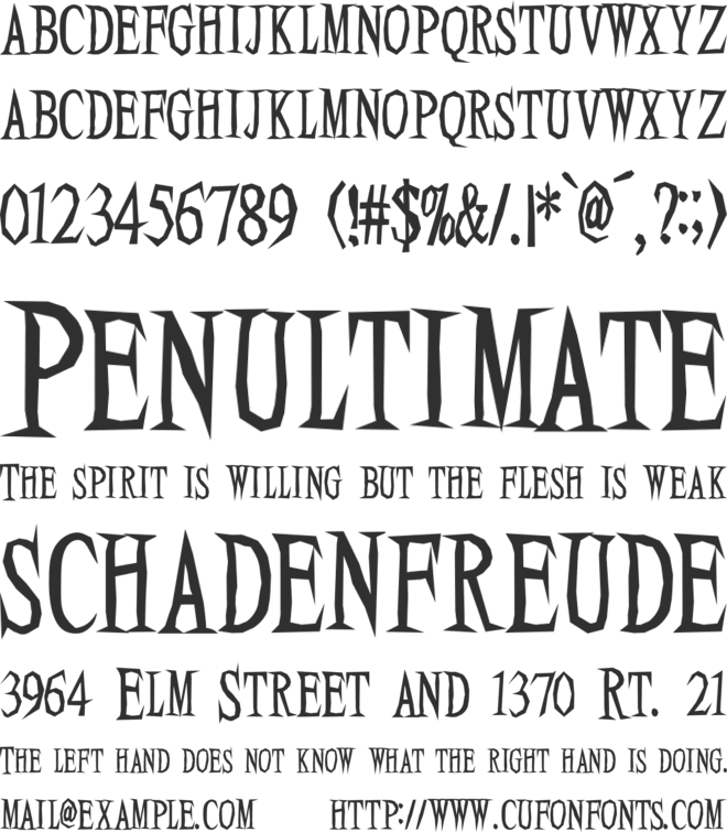 Endless Scarry font preview