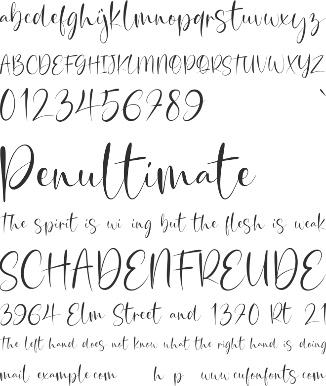Crystaline font preview