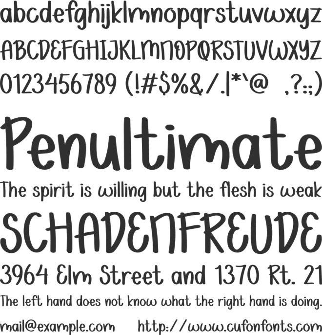 Moccalatte font preview