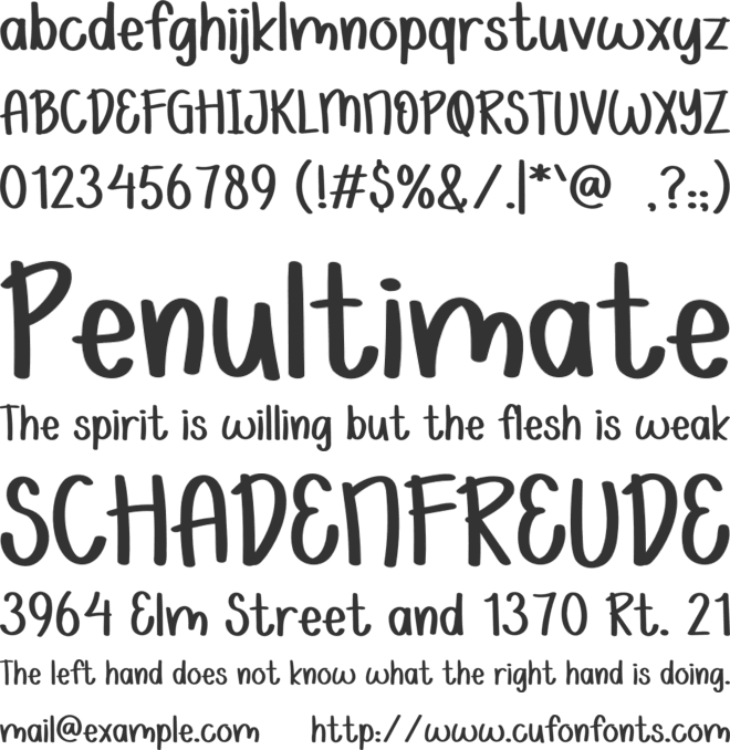 Moccalatte font preview