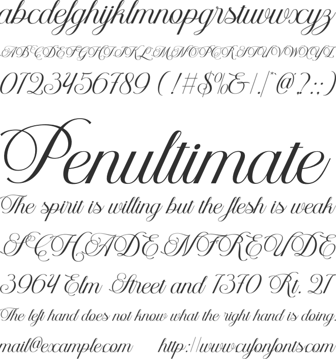 Helyna font preview