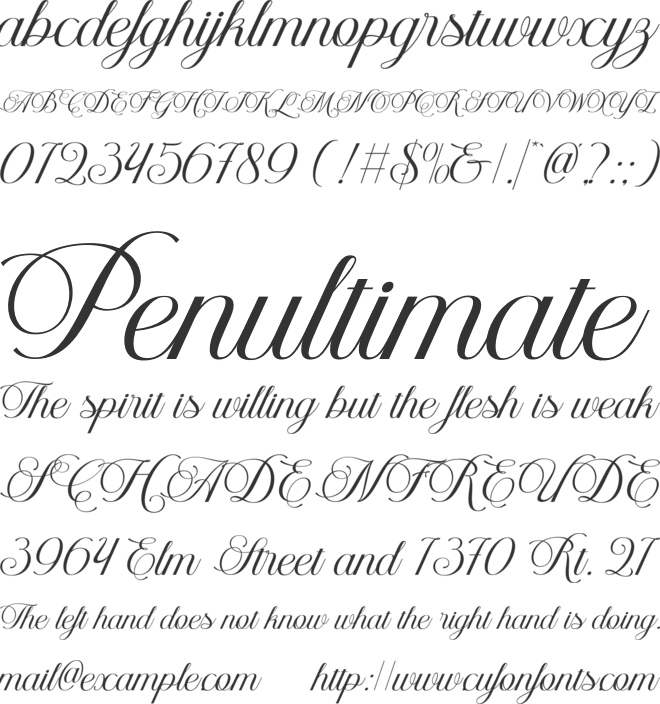 Helyna font preview