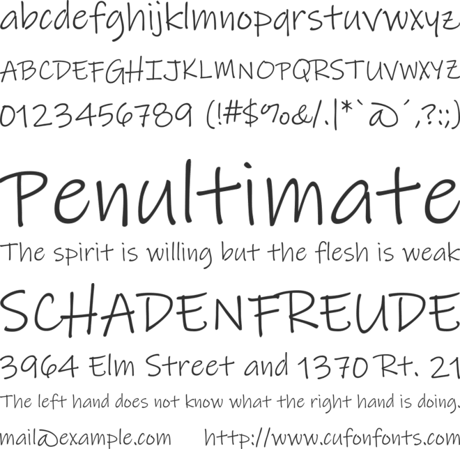 Ink Free font preview