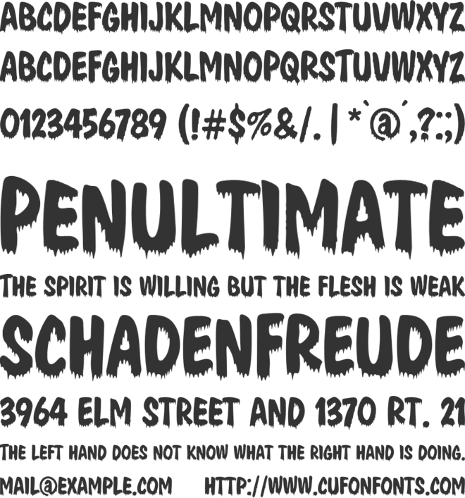 Bloody Modes font preview