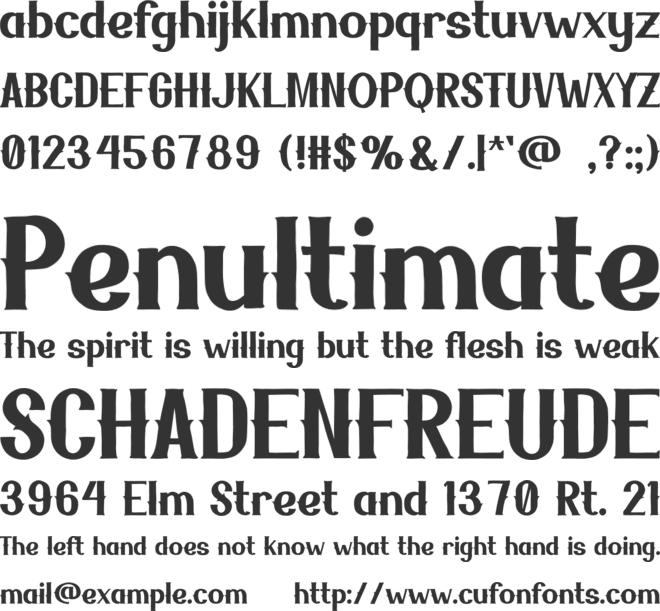 TEAKWOOD font preview