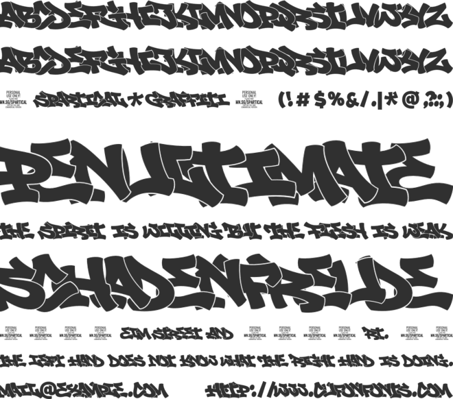 Spartical Graffiti PERSONAL USE font preview