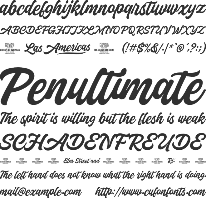 Las Americas PERSONAL USE font preview