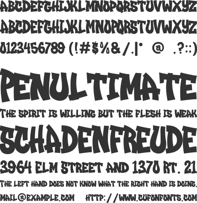 Graffiti Urban font preview
