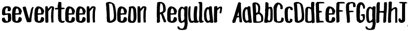 seventeen Deon Regular font