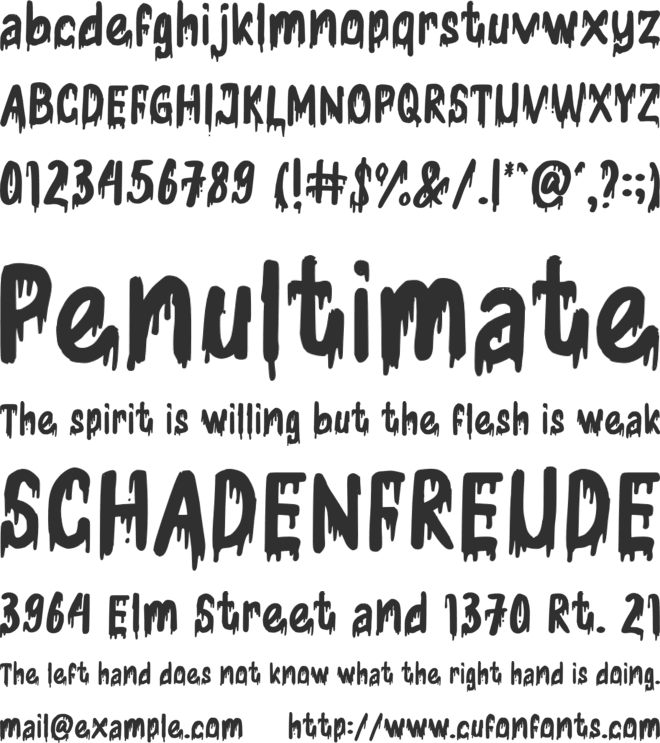 Horror font preview