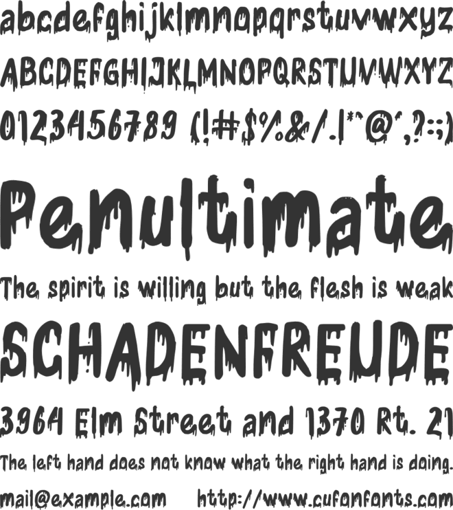 Horror font preview