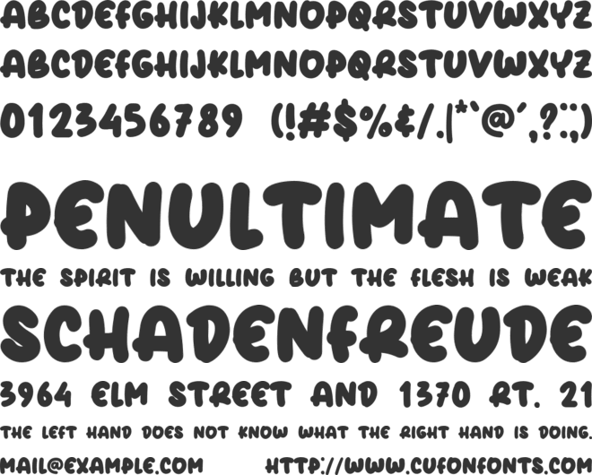 Pinky Burst font preview