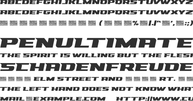 Racing Pro One font preview