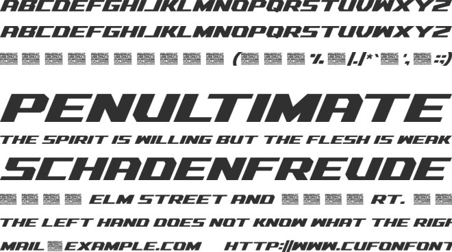 Racing Engine font preview