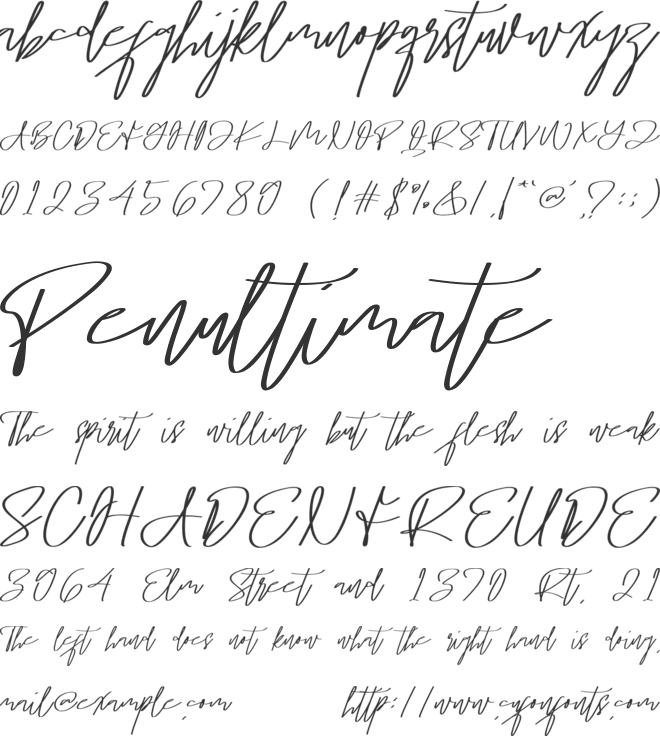Parulos font preview
