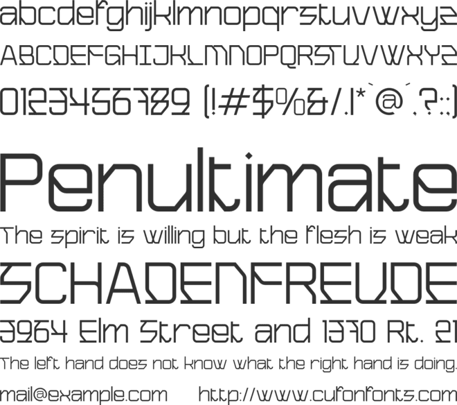 Rexus Cyber font preview