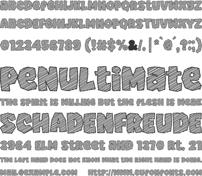 Super Pencil font preview