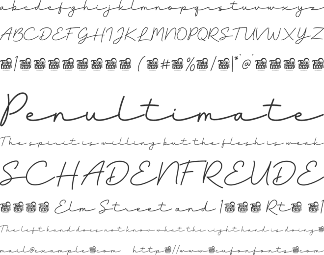 Bountelan Trial font preview