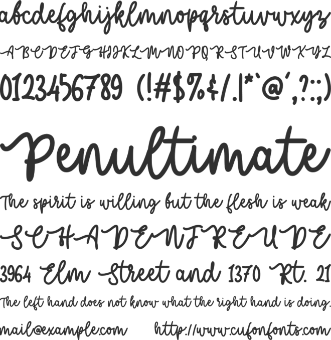 Hello Marie font preview