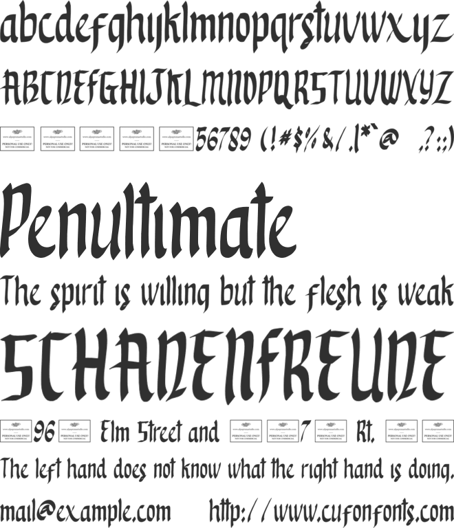 Blackthorn Free font preview
