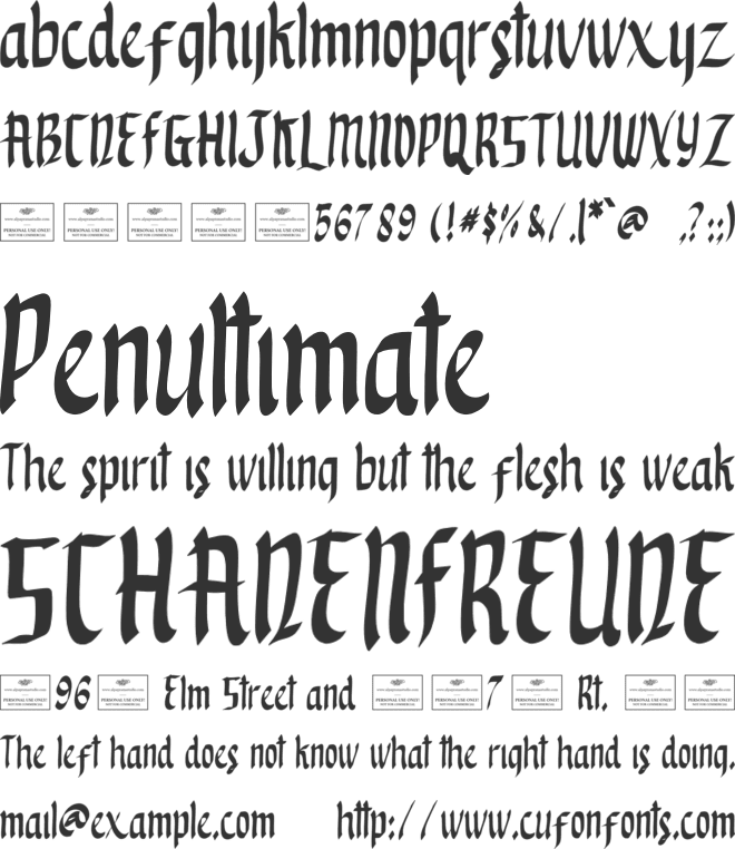 Blackthorn Free font preview