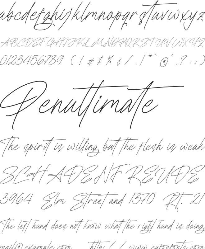 Borgastovy font preview