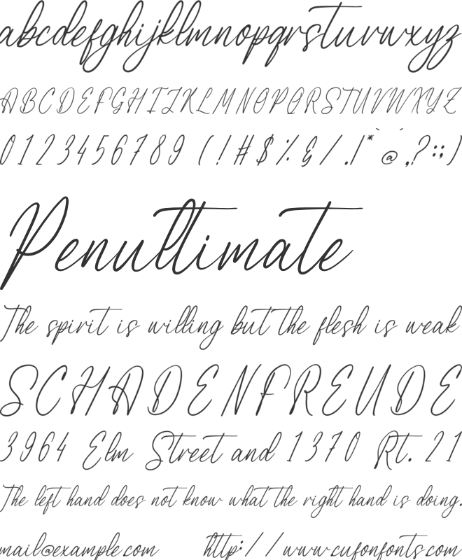 Yustinja font preview