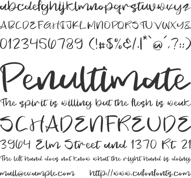 Galthome font preview