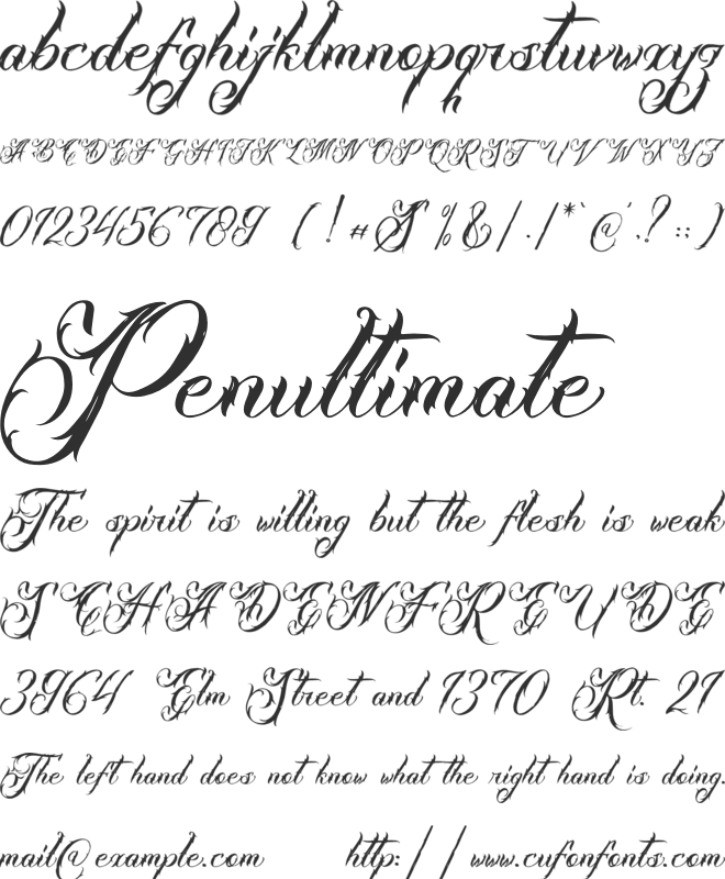 Misthycal font preview