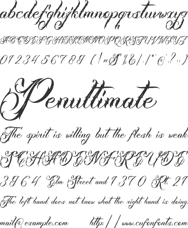 Misthycal font preview