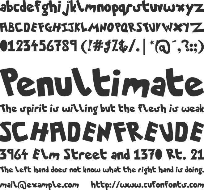 Whimsical font preview