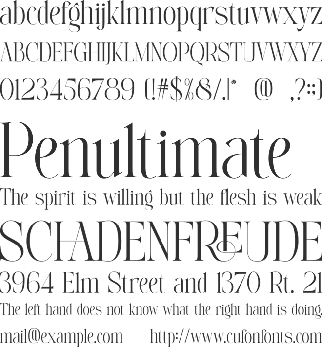AVELIRE font preview