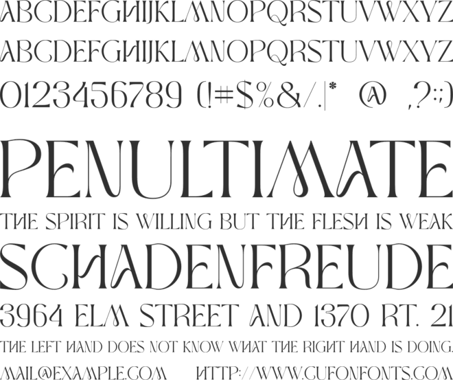 MOXA Bestine font preview