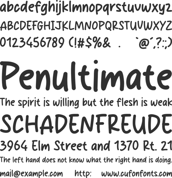 Adorable Mumble font preview