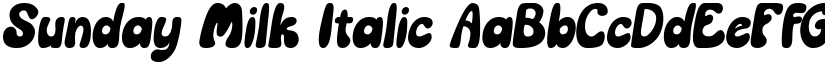 Sunday Milk Italic font