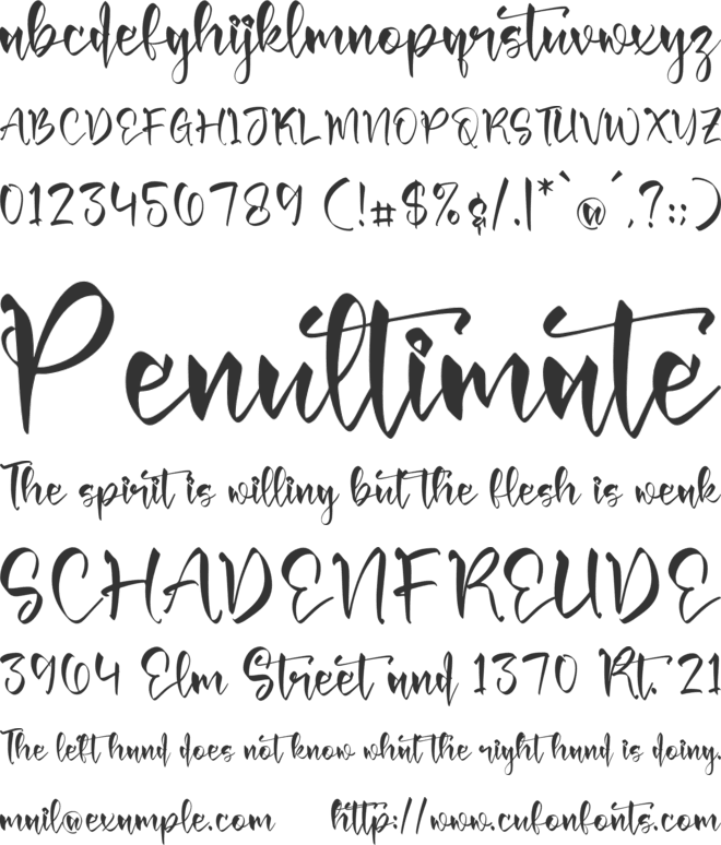 Mistyca Ambrella font preview