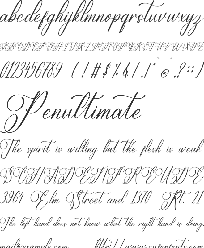 Dahlianti Angelina font preview