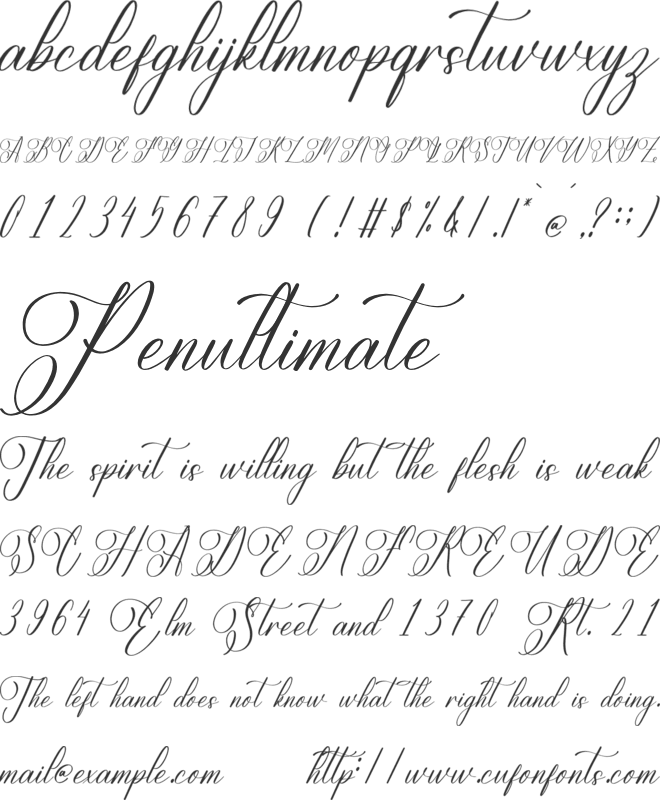 Dahlianti Angelina font preview
