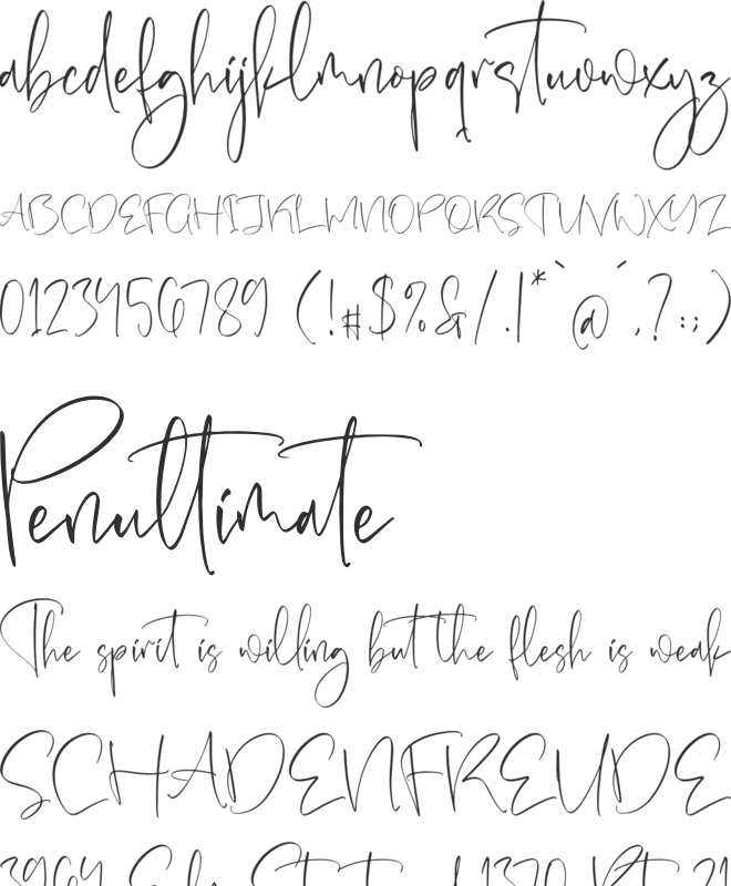Sweethwolf font preview