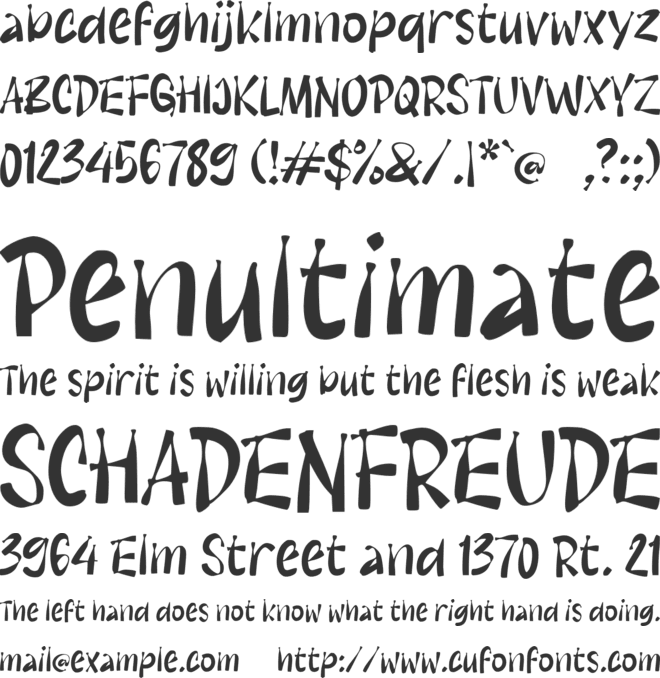 K Kecoa font preview