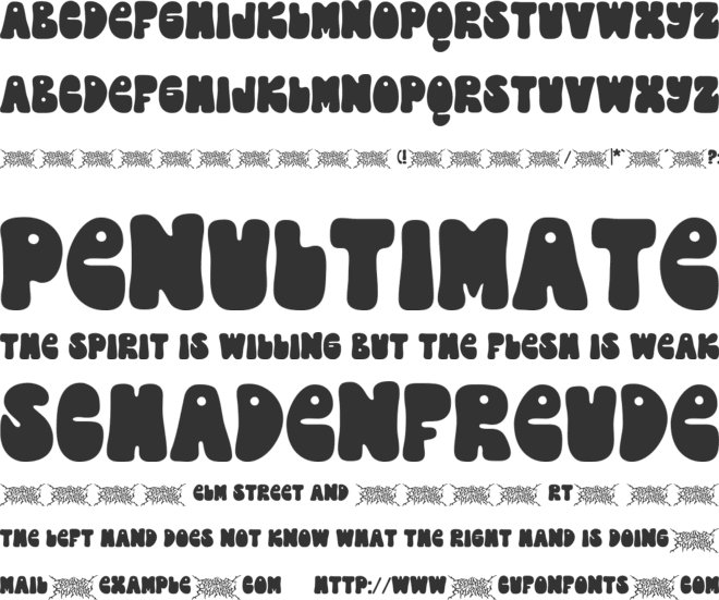 Teenage Snaggy font preview